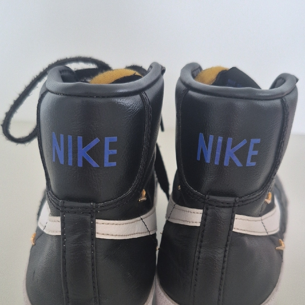 Nike Blazers Black High-Top Sneakers with White Swoosh and Gold Accents,Size US8 - Picture 10 of 15